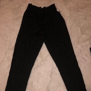 Black paper bag pants
